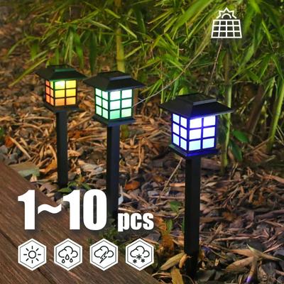 2/6/8/10ks LED solární světla na cestu Vodotěsná venkovní solární lampa na trávník pro zahradní dekorace Yard Patio Walkway Lighting Vintage