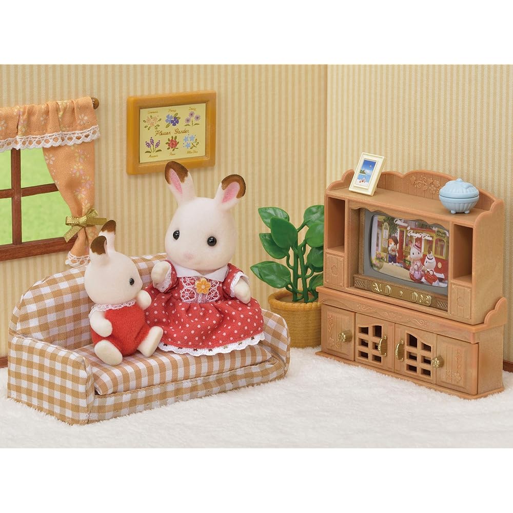 Sylvanian Families EPOCH Living Room Sofa ST Mark Certified Toy for Dollhouse Ages 3 and Up