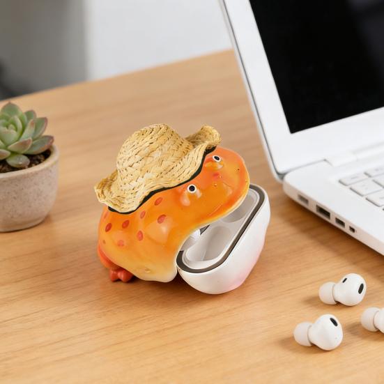 Cartoon Frog Shape Earphone Case Plastic Resin 1 Pc