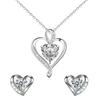 Love At First Sight Heart Zirconia Necklace & Earring Set - Versatile Heart Pendant Clavicle Chain