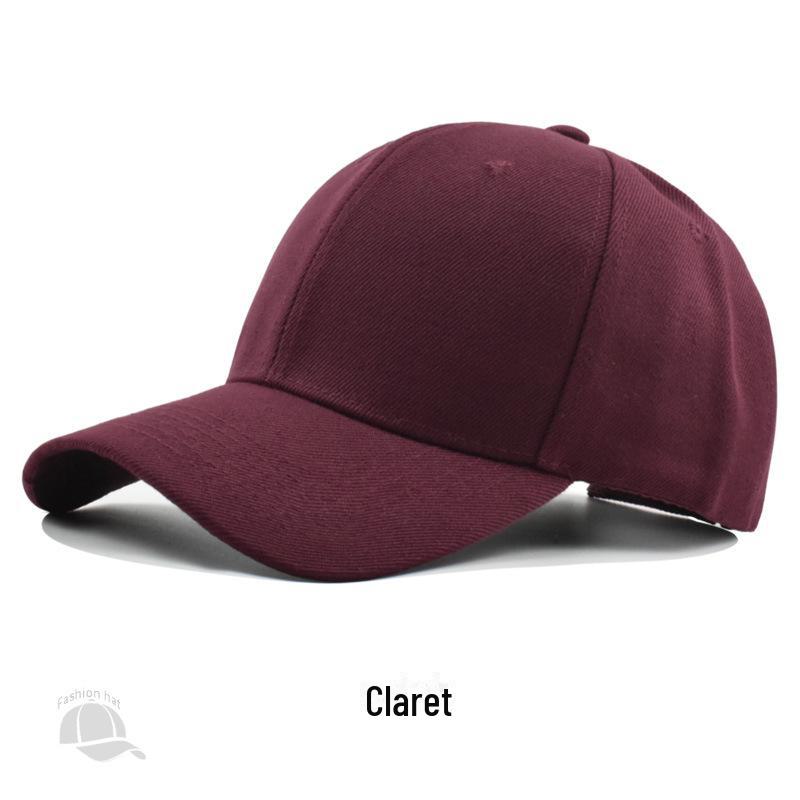 Korean Unisex Solid Color Embroidered Baseball Cap - Sun Protection