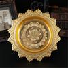 Decorative Alloy Offering Plate with Ornamental Pattern Tall for Religious Ceremonies Home Decoration Highlight