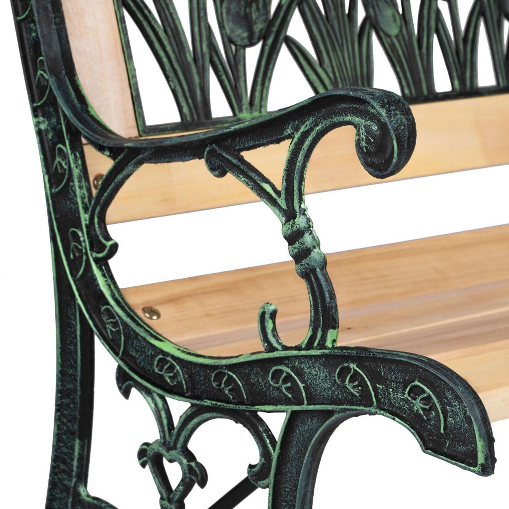 Park Bench With Backrest 123.5 X 74 X 48 Cm Gardi Tulip Sofotel