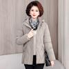 Fashion middle-aged and elderly women's down cotton-padded clothes New winter mother-padded jackets Thickened large-size hooded jackets