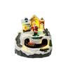 Luminous Christmas Snow Scene Train Ornament with Rotating Cabin Music Box