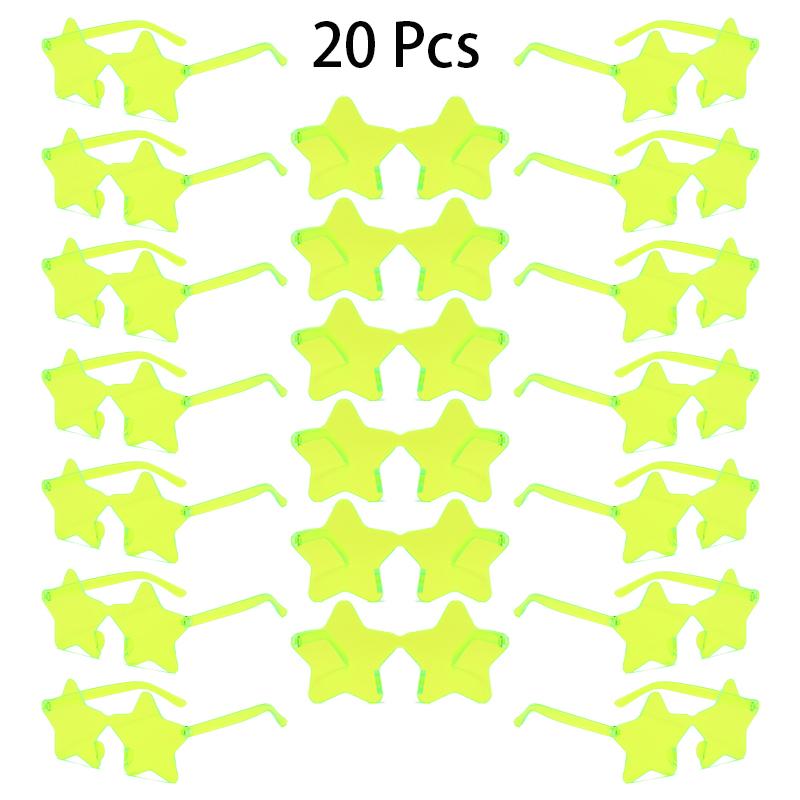 16/20 Pcs Per Set Rimless Star Shaped Sunglasses Fashion Cute Gradient Beach Holiday Shades Women Trendy Design Rave Sun Glasses