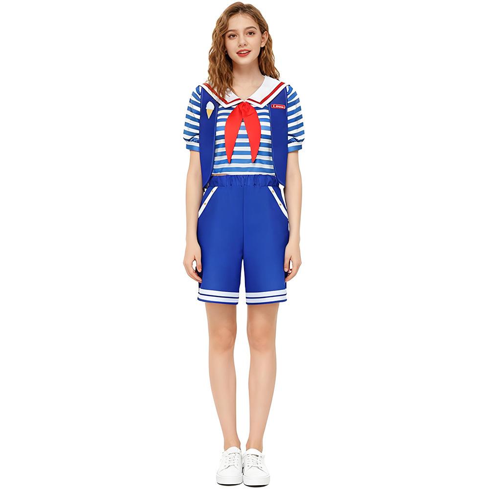 Boy Girl Robin Steve Harrington Cosplay Costume Shirt Pants Hat Vest Set Halloween Carnival Party Cosplay Costume