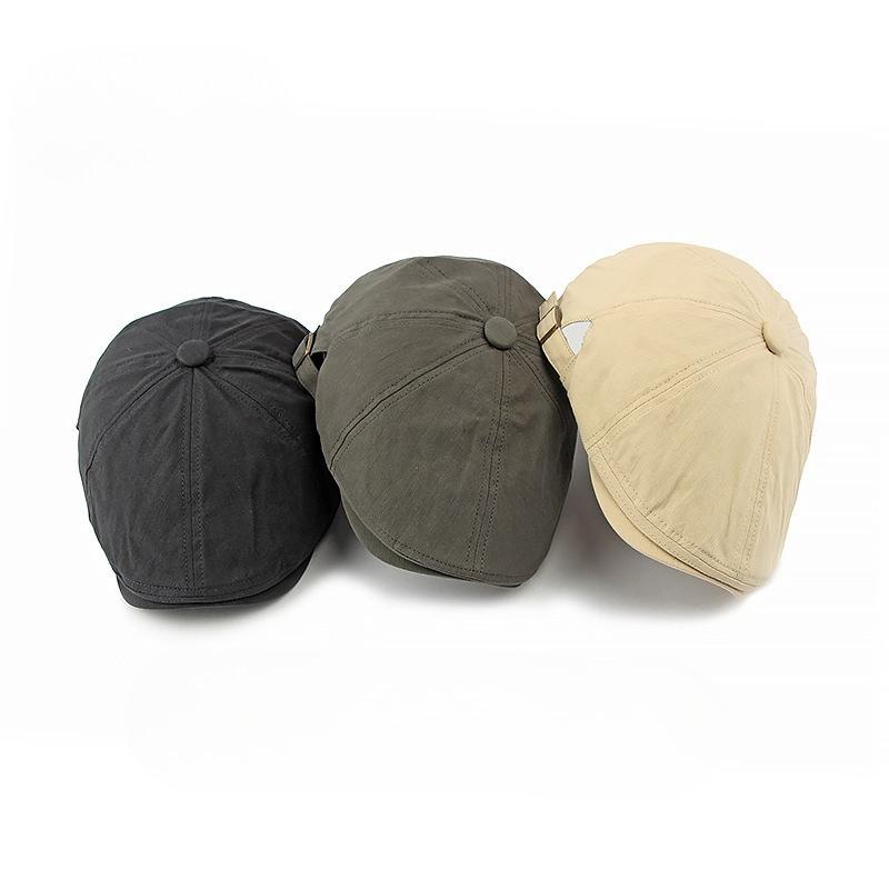 Vintage Octagonal Newsboy Cap for Men Women Retro Plain Solid Color Baker Boy Beret British Cabbie Flat Ivy Cap Adjustable