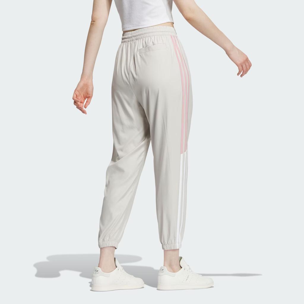 Adidas Originals Trefoil Tape Woven Pants with Color-Block Tapered Legs Women Bottoms Clear-Brown IN1041