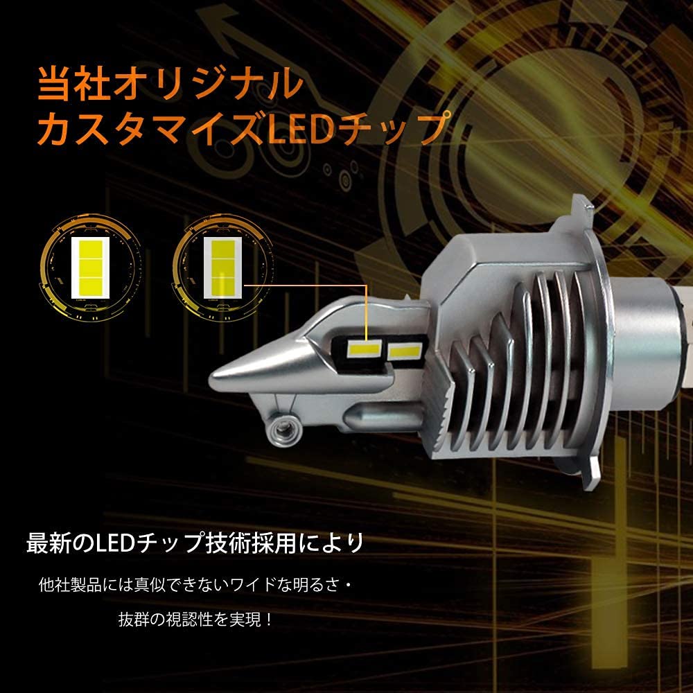 whiplinks H4 LED Headlight for Replaces OEM Single Bulb LA-FI Yamaha, Halogen,