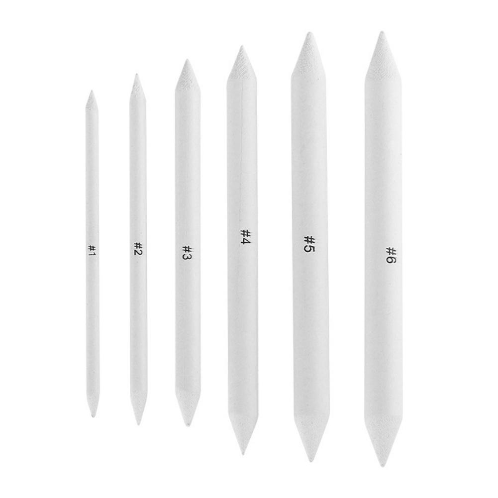 6PCS Blending Stumps, Paper Art Blenders, Sketch Drawing Tools, Solid Double-Ended Blending Stumps For Drawing Shading Blending Charcoal Graphite
