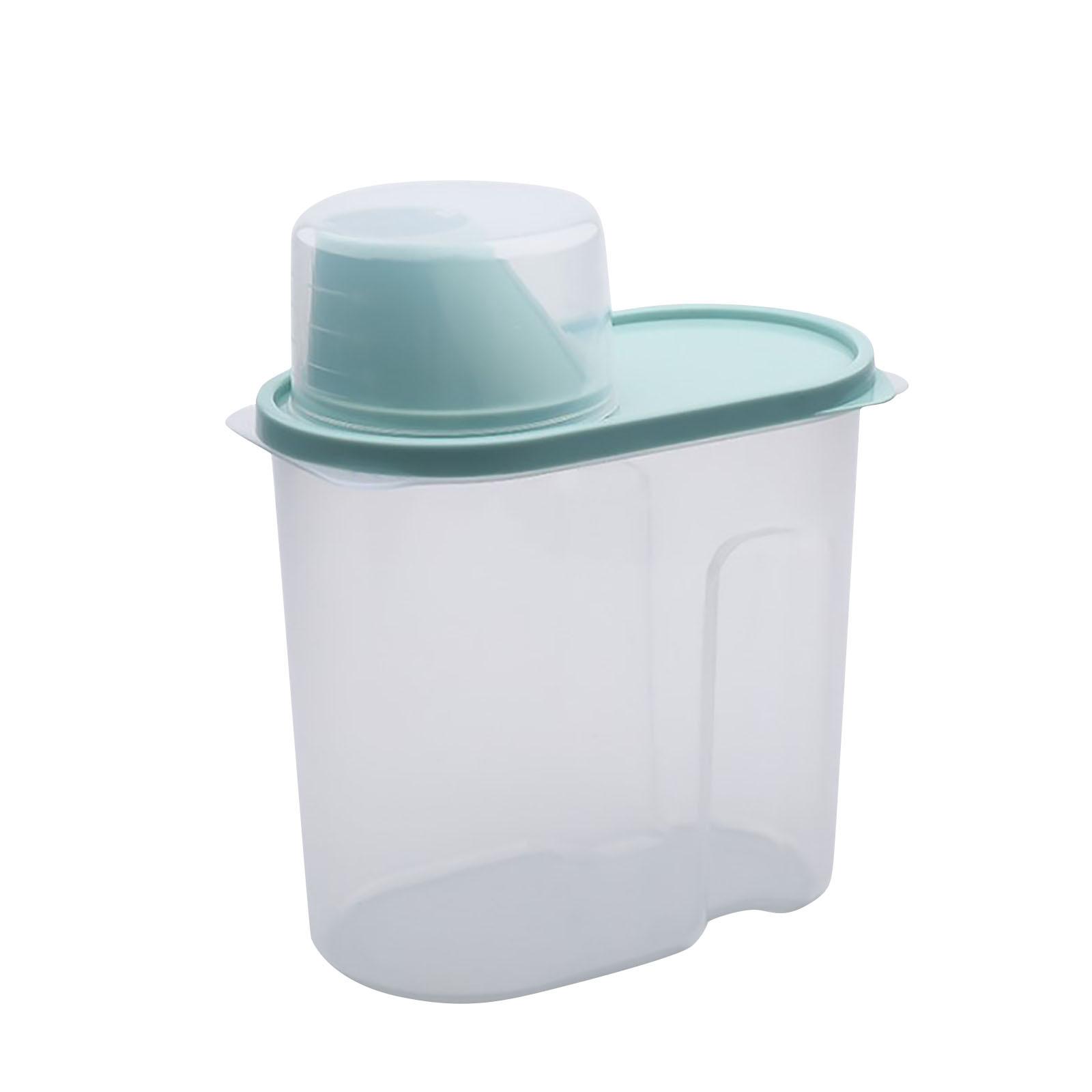 

Small Grain Storage Container with Measuring Cup Airtight Plastic Food Storage Bin for Kitchen Pantry Organization and Dry Goods Storage One Size синий