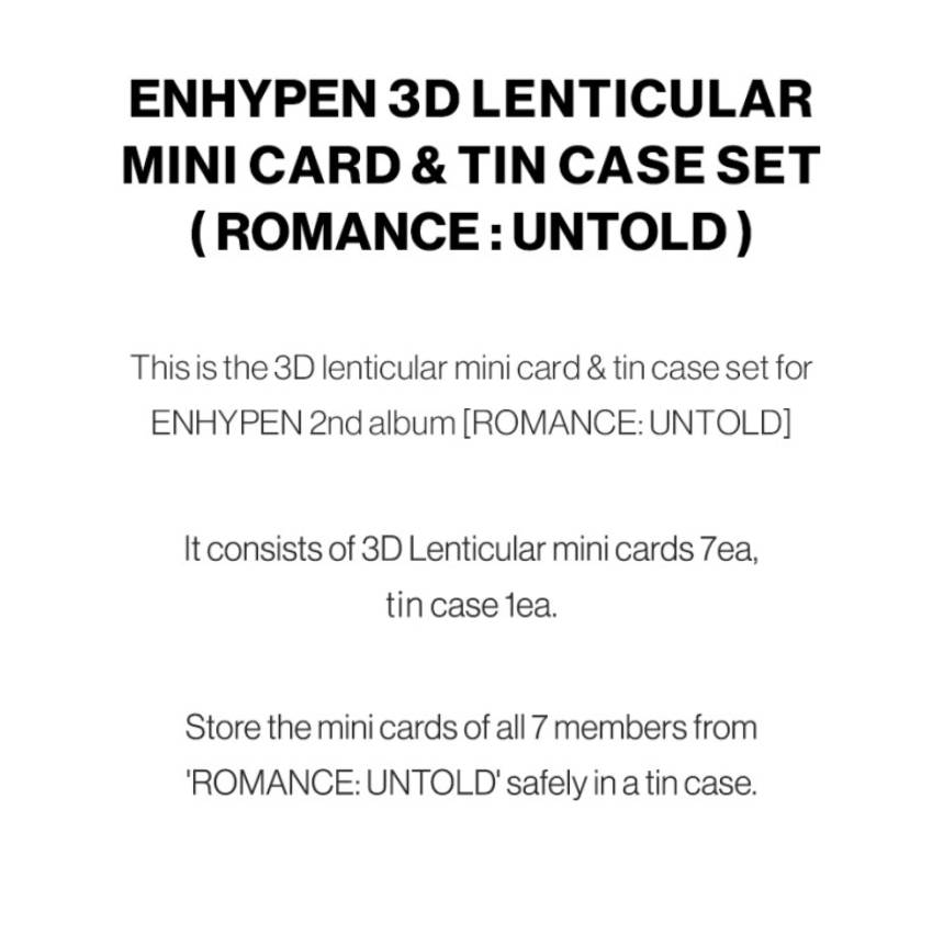 ENHYPEN 3D Lentikulardose aus Blech (UNERZÄHLTE ROMANZE)