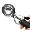 Stainless Steel Ice Cream Spoon Cookie Scoop Melon Fruit Baller Ice Ball Maker Anti-Freeze Handle For Gelatos, Yogurt, Sundaes