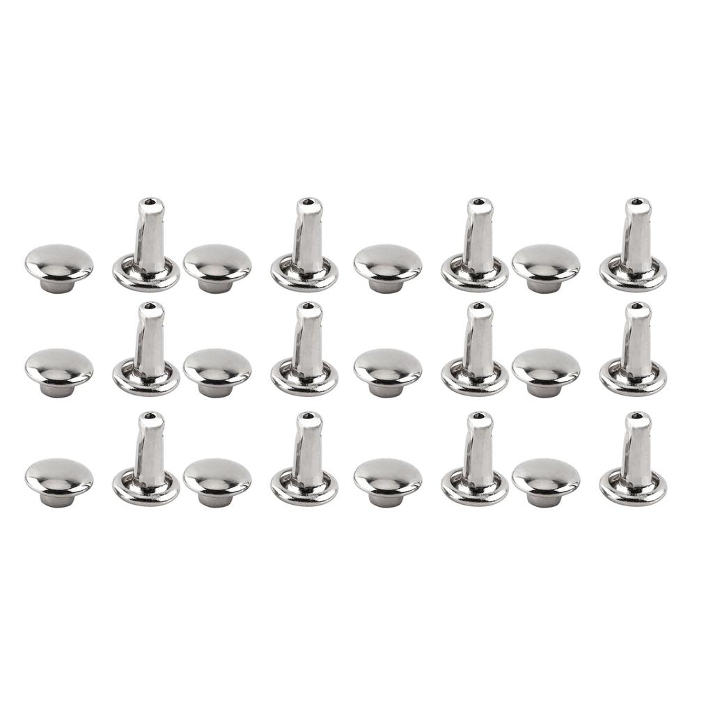 100pcs Double   Rivet Tubular Metal Leather Craft Repairs Studs Decoration