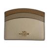 Coach Card Case 10 Gold Letter Float Logo Polished Pebble Leather Women Card Case Ivory CU137-IMOQY
