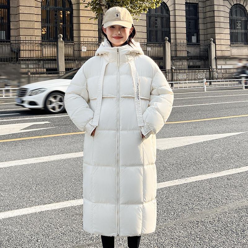 Winter new women's down cotton clothes thickened warm hooded A version regular hip-wrapped warm jacket