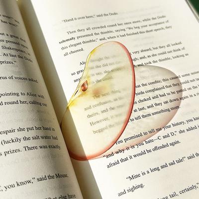 Delicate Transparent Acrylic Apple Bookmark Reading Mark Student Gift Premium Feeling Cute Grape Tomato Bookmarks