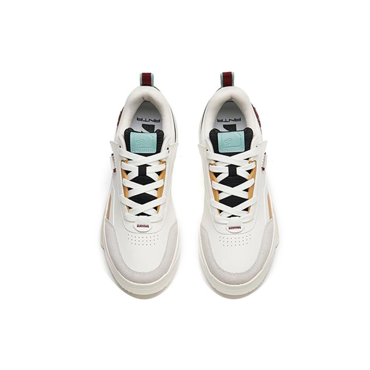 Anta Life Collection Lightweight Low Top Skateboard Shoes Men's White Black Yellow 912238081-5