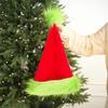 Children's and Adult Christmas Long Plush Hat - Red or Green Brim Festival Costume Accessory