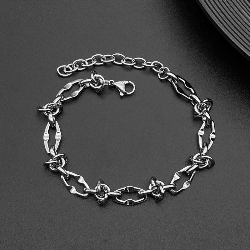 Stainless Steel Mother And Child Lip Chain Diy Jewelry Knotted Chain Simple Versatile Collarbone Chain, Titanium Steel Bracelet
