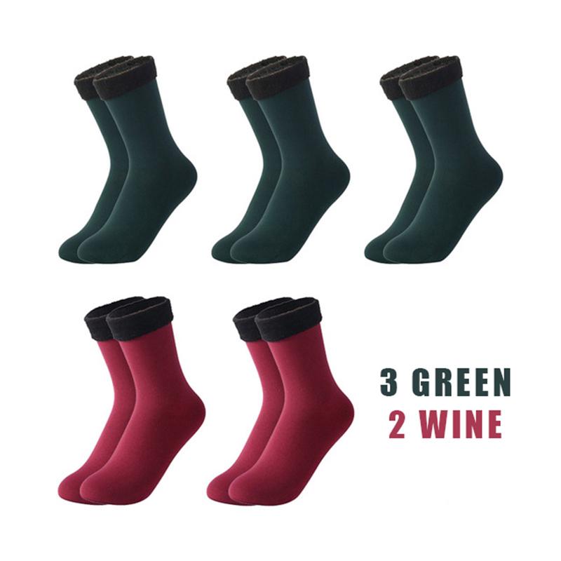 

5 Pairs Women Thicken Thermal Socks Soft Casual Velvet Winter Warm Solid Color Indoor Sock Wool Cashmere Home Floor Sock EUR 35-42(US5-10)