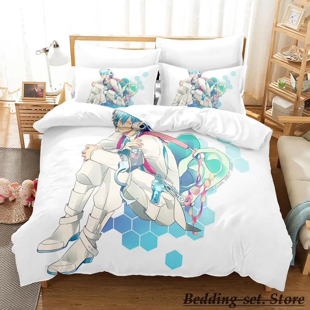 New DRAMAtical Murder Bedding Set Cartoon Anime Three-piece Set Adult Kid Bedroom Duvetcover Sets 3D Kawaii Letto Matrimoniale