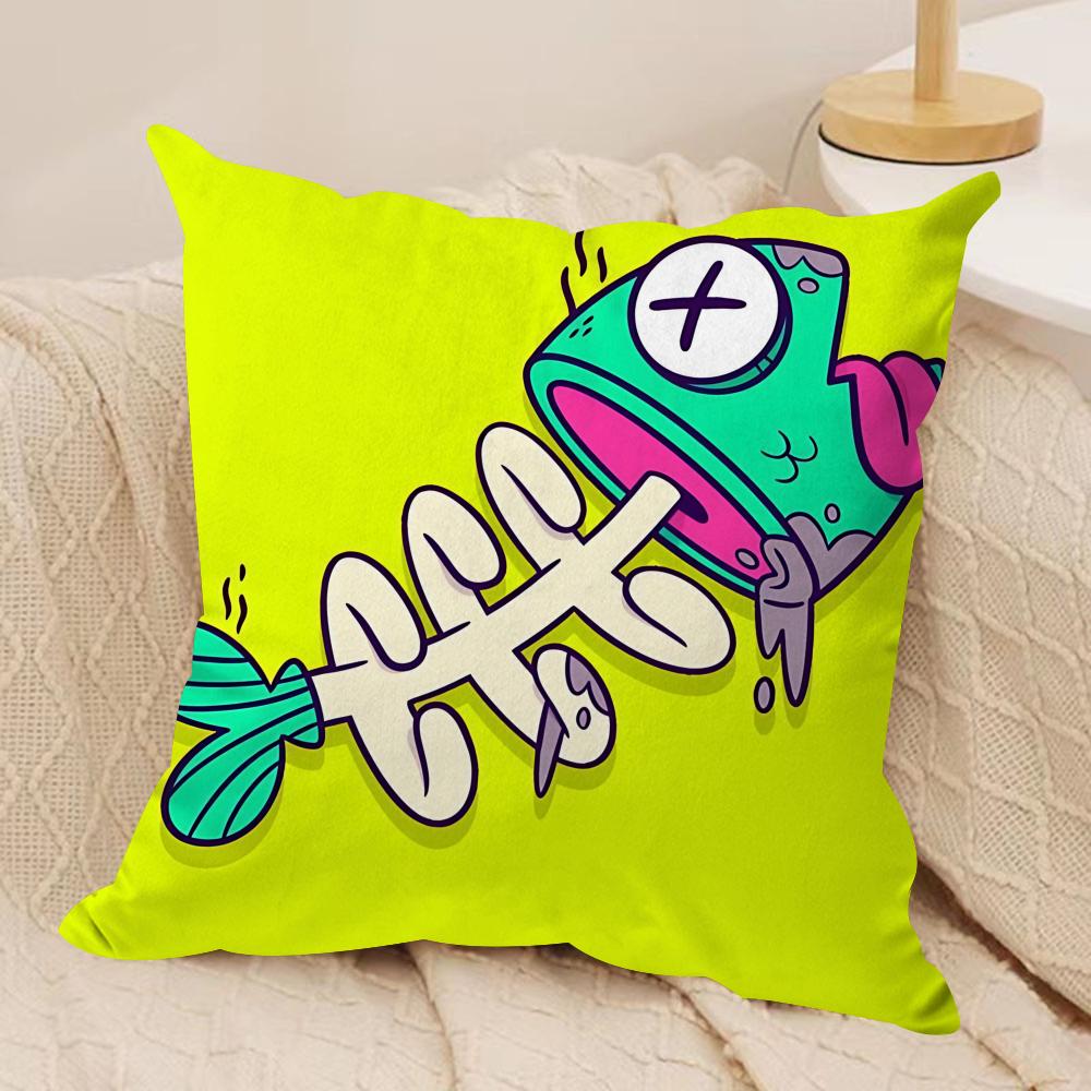 Kids Cartoon Cute Animal Cushion Cover Silky Short Plush Invisible Zipper Dustproof Sofa Pillow Case For Home Decor