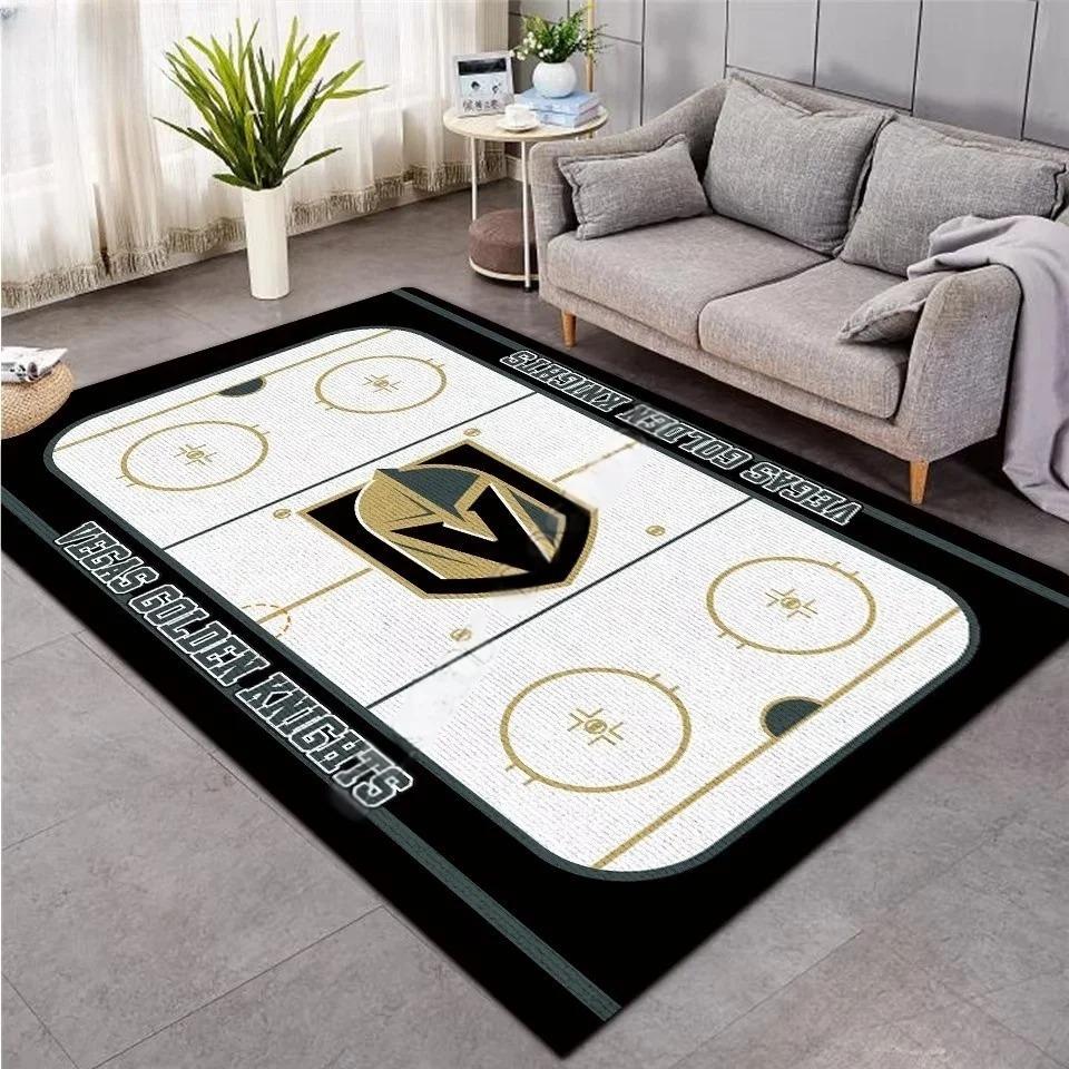 3D Hockey Rug, Ice Hockey Carpet Non-Slip Machine WashableDoormat, Sport Themed Floor Mat for Living Room Dining Room Game Room