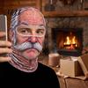 Snowboarding Head Neck Cover Old Man Ski Masque, Winter Funny Full Face Balaclava with Accessories for Men Women Coverage, Realistic Pattern