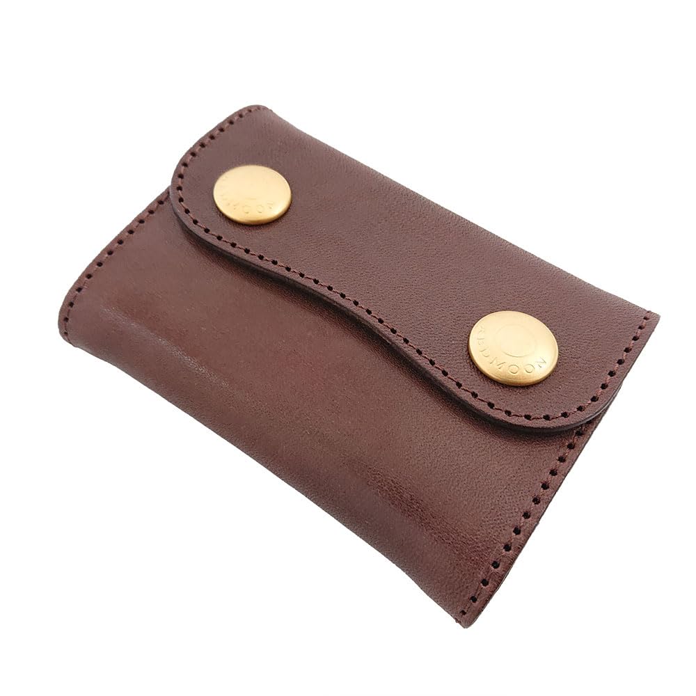 REDMOON Red Moon Trifold Wallet for Men, Leathercraft Brand, Genuine Leather, Made in Japan, TMW-CC (SBK (Black))