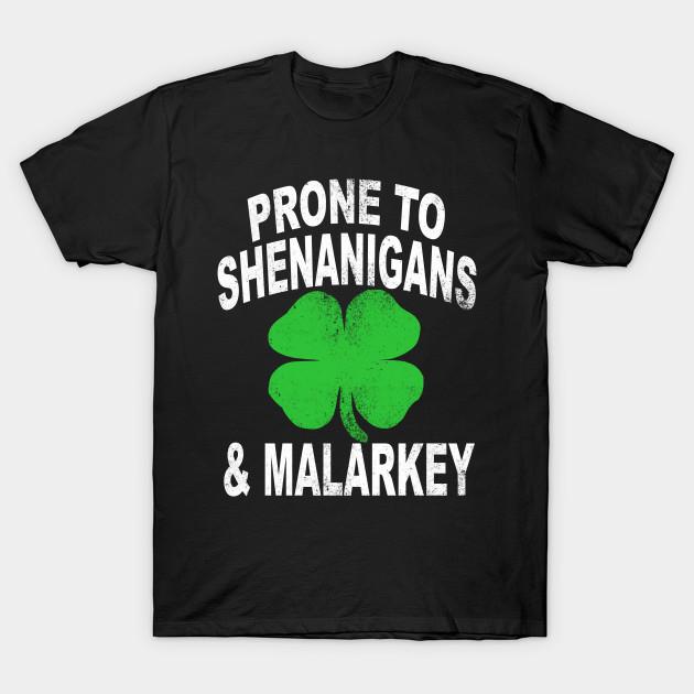 Men Black Print T-shirt Prone To Shenanigans And Malarkey No-Cut Transfer Paper Print Cotton Tshirt S чёрный