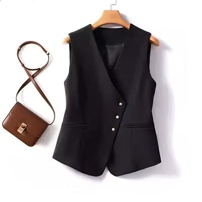 Elegante Frühlings-Herbst-Weste für Damen, schlankmachende ärmellose Weste, modische Oberbekleidung