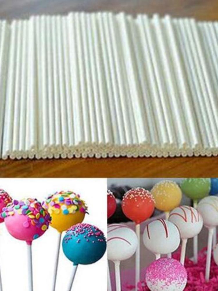 

100Pcs Plastic Lollipop Stick Safe White Cake Pop Sucker Sticks For Chocolate Sugar Candy Lollypop DIY Mold Bakeware Tool