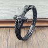 Fashion Stainless Steel Thor's Hammer Multilayer Braided Rope Leather Bracelet & Bangles for Men Jewelry Charm Homme Gift