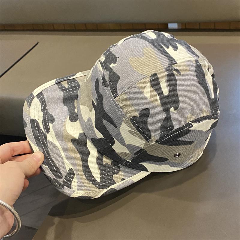 Spring Summer Camouflage Hat Men's Flat-brimmed Hip-hop Baseball Cap Women's American Retro Sunshade Street Sun Cap