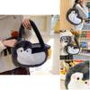 Penguin Plush Tote Bag For Girls With Soft Faux Fur And Zipper Interior