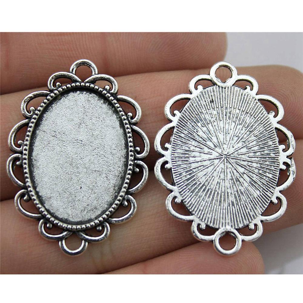 Owalna szklana baza kaboszonowa, oprawa, ramka pasująca 18x25mm 13x18mm, akcesoria, części, męska biżuteria, masywna, oryginalna dla Ciebie