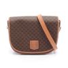 Used Macadam Shoulder Bag PVC Coated Canvas Leather Brown Used Women