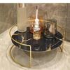 Vassoio in Vetro Marmorizzato Metallico Set da 2 Pezzi Scaffale Decorativo Portaoggetti Organizer da Scrivania Scaffale per Cosmetici Espositore Scaffali per Bagno