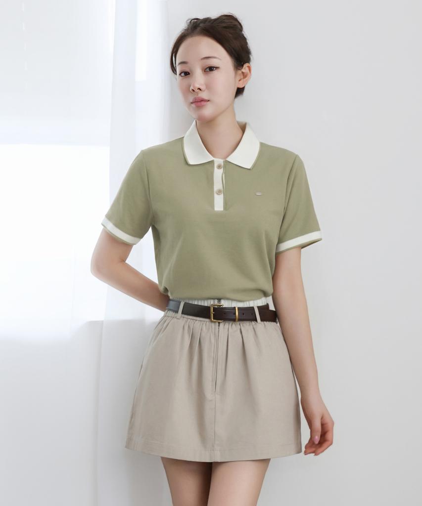 Keulleiseu Upf30 Certified Pk Short Sleeve T-Shirt With Collar Line Point_Black Line Collar