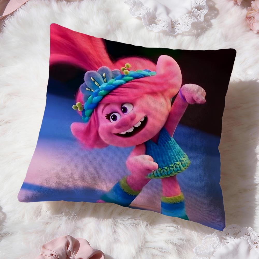 Trolls cute Cushion Cover Premium Comfort Reversible Pillow Cove -Two in One Design for Any Room & Car Interior