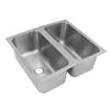 RV Sink 304 Stainless Steel Square Kitchen Double Bowl Sink with 40mm Drain Outlet for Caravan Boat Motorhome Truck