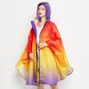 Bunter Damen Biker Regenmantel Leichter Regenmantel Poncho Herren Wasserdichter Umhang Regenmäntel Erwachsener Farbverlauf Motorrad Regenbekleidung