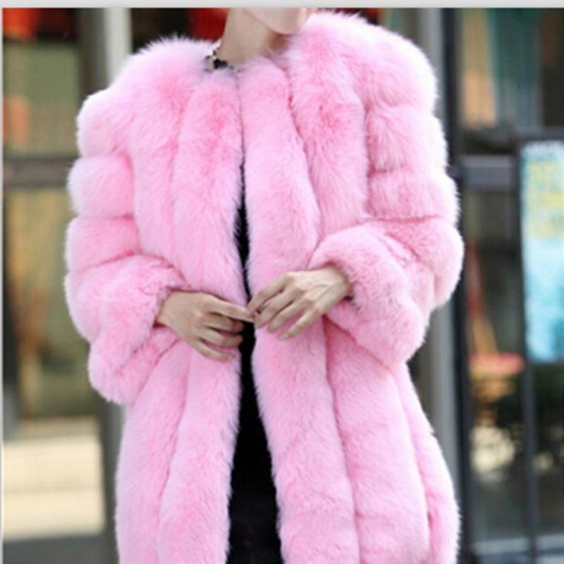 New Fox Fur Imitation Fur Coat Women In Long Temperament Celebrity Fur Fur One Women Winter Ladies Coat