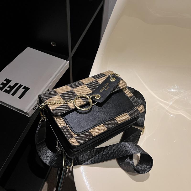 Универсальная осенне-зимняя высококлассная нишевая сумка-клатч с мелкой клеткой