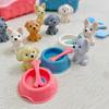 8pcs/set Cute Dog Pet Basket Family Toys Dog Doll Set Dog Cage Toys Scene Playing Toys Christmas Decoration  Gifts