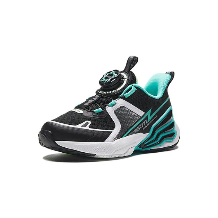 Anta Balance Bike Durable Low Top Kids Running Shoes Kids Sneaker Black White Green 312339963-2