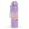 1PC Pink Splatter Heart 750ml Color Plastic Sports Water Bottle Leakproof Flip Straw Lid Suitable for Sports Office Home Use