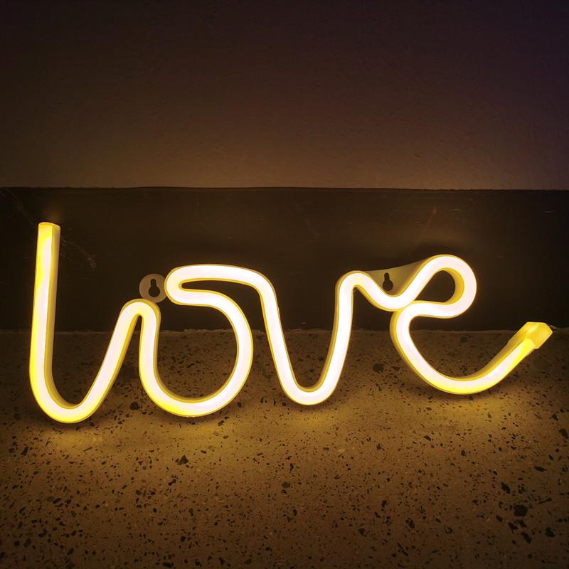 Dual-Use Wall-Mounted LED Neon Light Lamp: Love Design for Bedroom Photography Prop